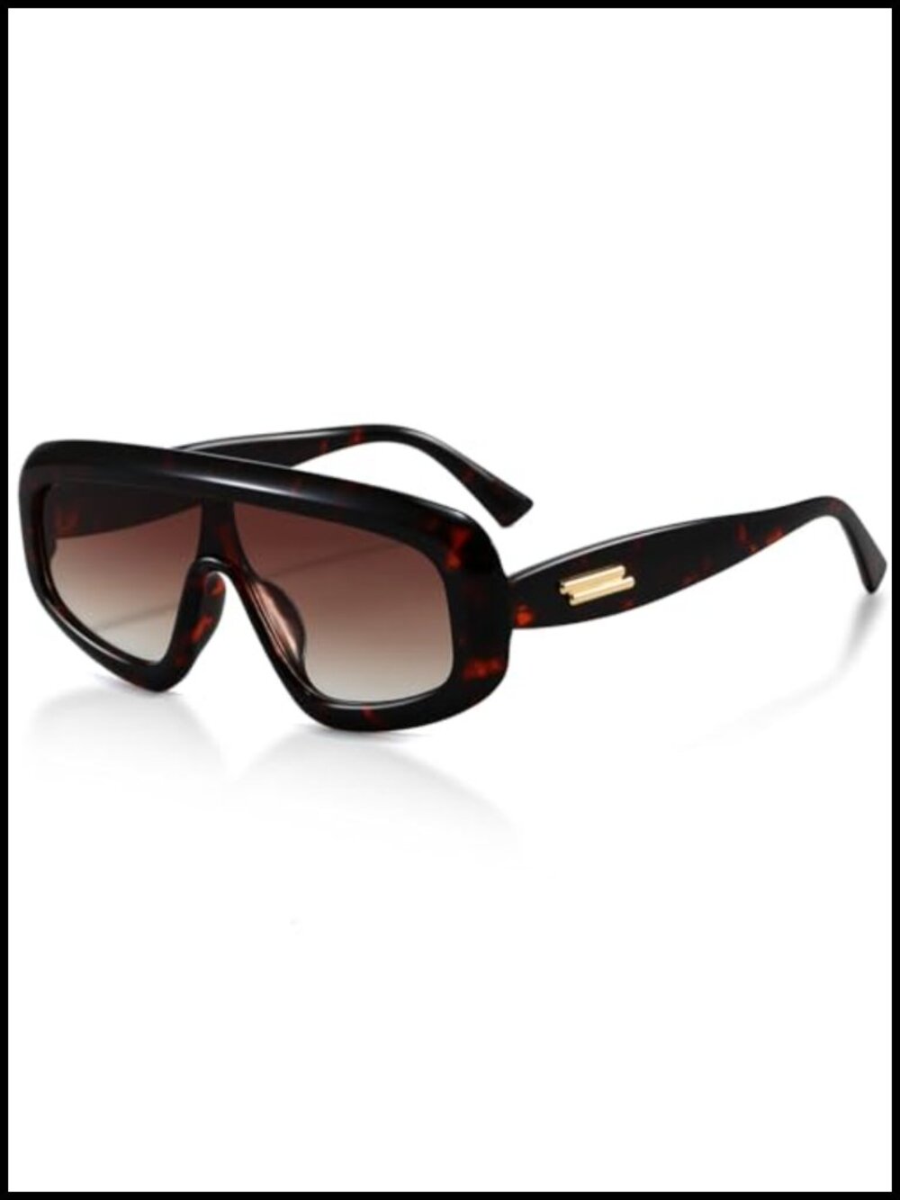 Oversized Shield Sunglasses for Women Men UV400 Retro Trendy - Picture 1 of 6